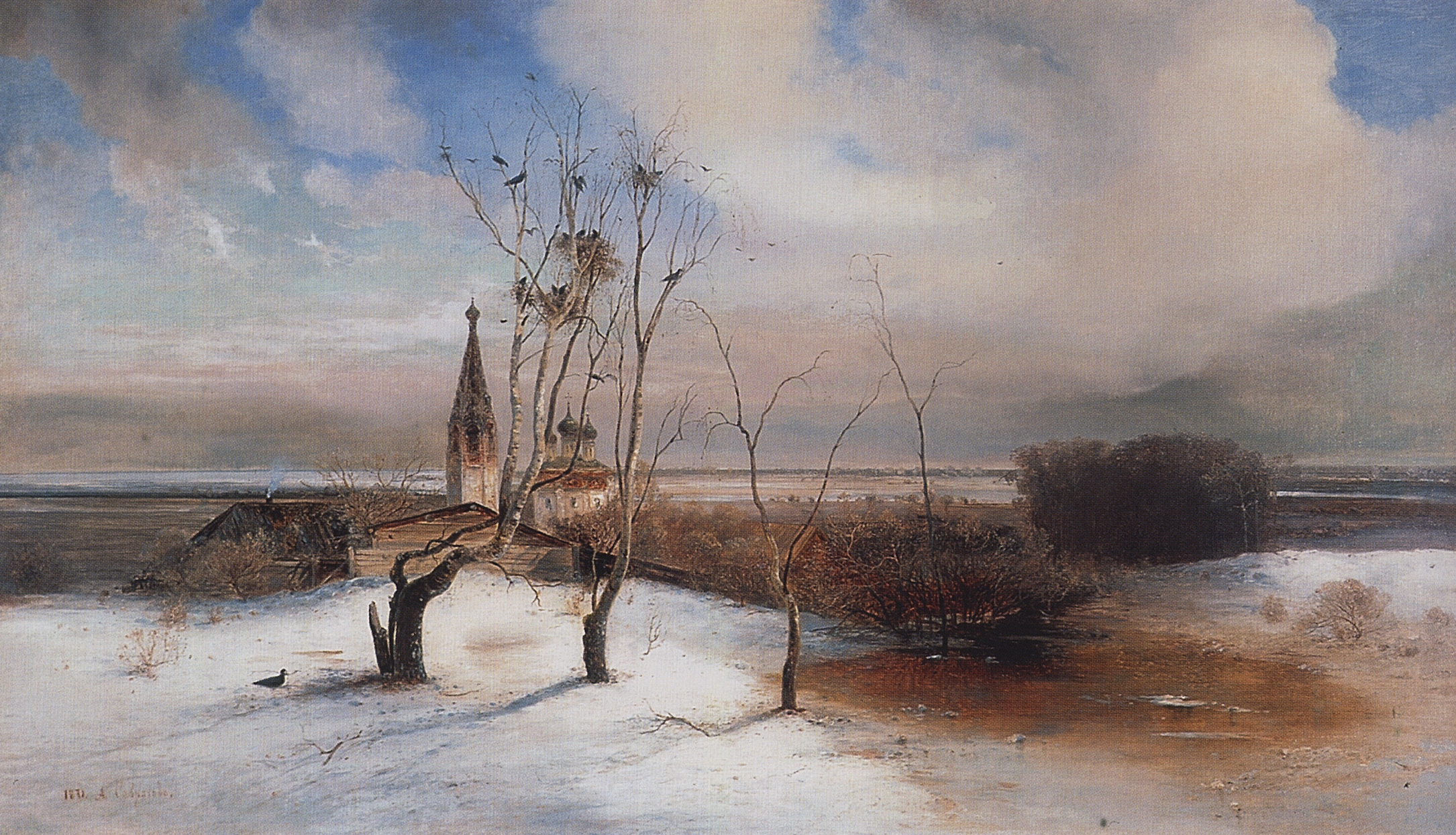 Самая известная картина алексея. Саврасов Грачи прилетели 1871.