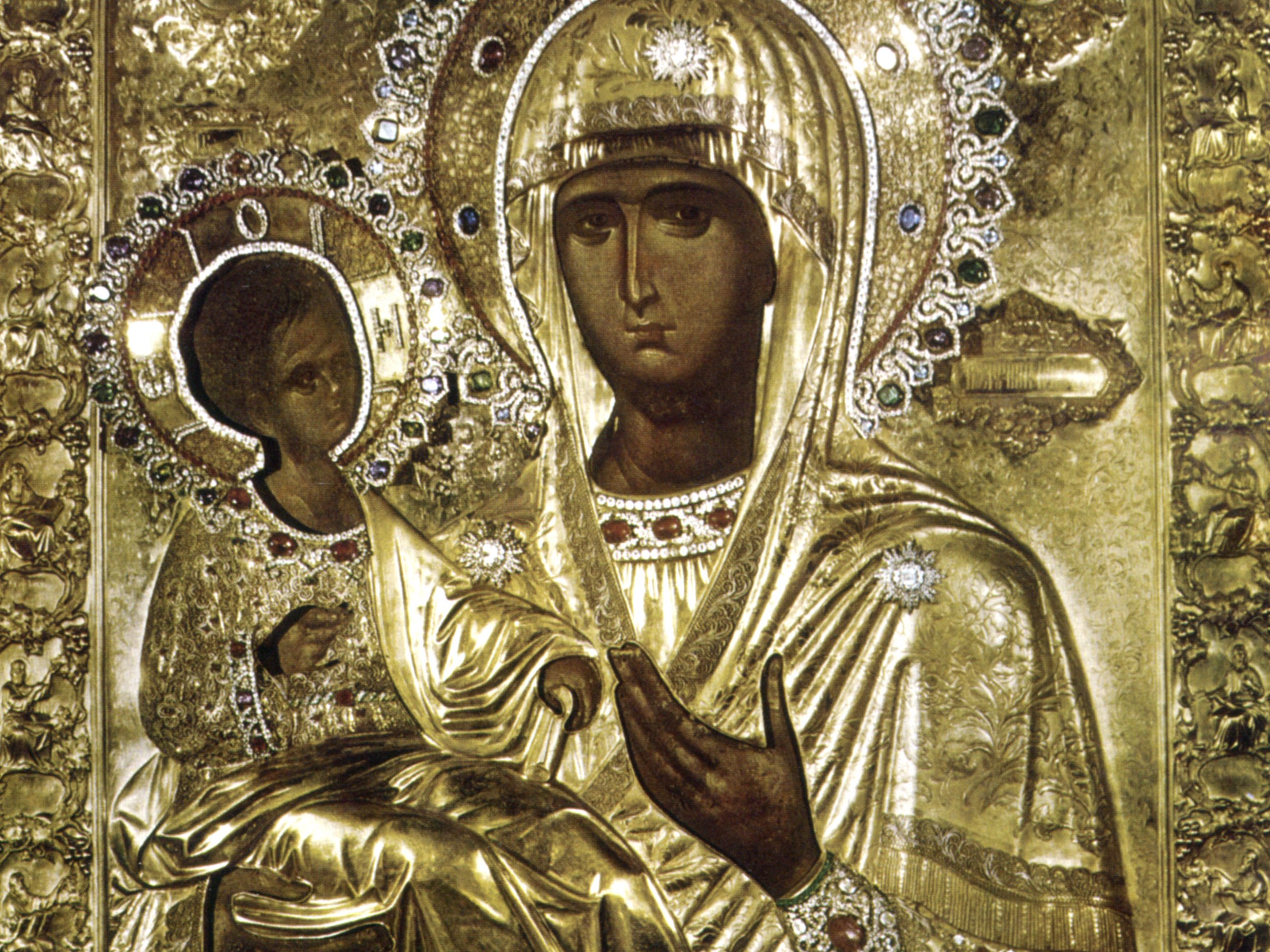Византийская икона Троеручица
